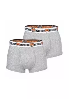 Мужские плавки, комплект из 2 шт.: нижнее белье, трусы, смесь хлопка, однотонные MOSCHINO, серый