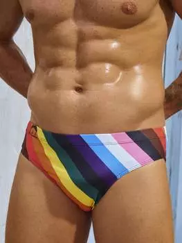 Мужские плавки Manfinity Swimmode, контрастные полоски, многоцветный