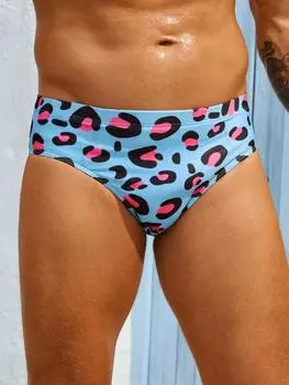 Мужские плавки Manfinity Swimmode, леопардовый принт, цвет синий
