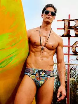 Мужские плавки Manfinity Swimmode, модные, с рисунком, многоцветный