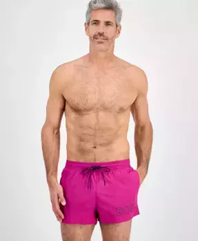 Мужские плавки Mooneye Outlined Logo с кулиской, длина 3" Hugo Boss, розовый