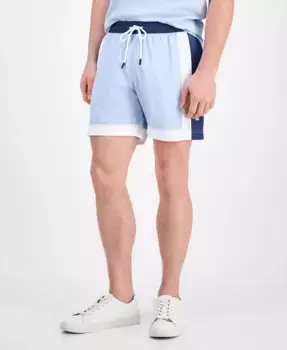 Мужские плавки с контрастными вставками и завязками, длина 5" Hugo Boss, синий