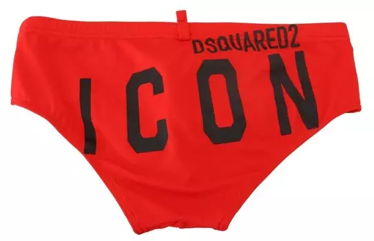Мужские плавки с принтом Dsqua ICON Мужские купальники DSquared, цвет Black And Red