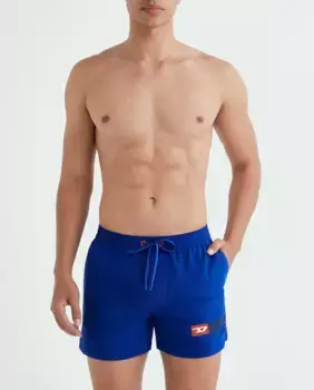 Мужские плавки с сетчатой внутренней частью, задним карманом и регулируемой талией на шнурке Diesel, синий