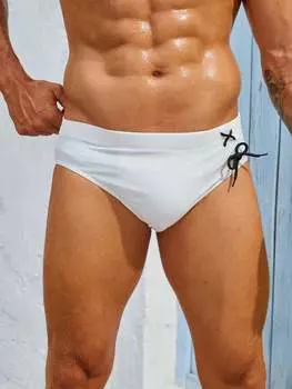 Мужские плавки с треугольными завязками Manfinity Swimmode, белый цвет