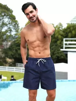 Мужские плавки Swimmode, однотонные, с кулиской на талии Manfinity, темно-синий