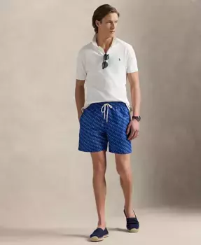 Мужские плавки Traveler Classic с принтом, длина 14,6 см Polo Ralph Lauren, синий