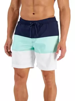 Мужские плавки в полоску с цветными блоками Club Room, цвет Navy Blue