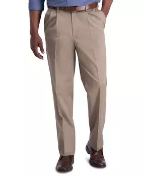Мужские плиссированные брюки классического кроя премиум-класса цвета хаки без железа Haggar, мульти