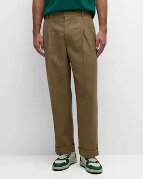 Мужские плиссированные брюки с узором "гусиные лапки" из коллекции x le FLEUR Lacoste, цвет Multico