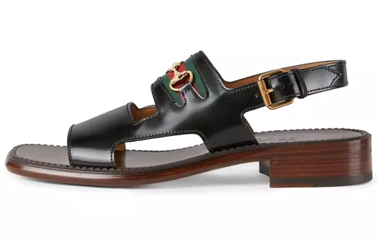 Сандалии мужские пляжные Gucci, черный / коричневый