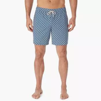 Мужские пляжные шорты FAIR HARBOR, цвет navy geo