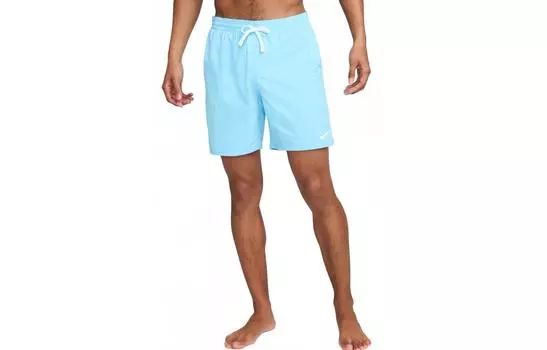 Мужские пляжные шорты Nike, цвет Aquarius blue/white