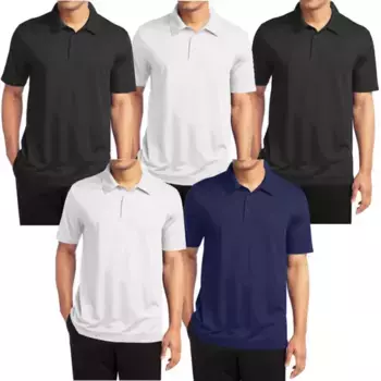 Мужские поло с влагоотводящим эффектом Harvic, набор из 5 штук Galaxy, цвет black white navy