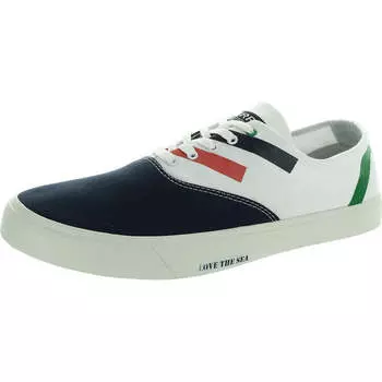 Мужские полосатые повседневные и модные кроссовки Captain's CVO Canvas Sperry, цвет white/navy striped