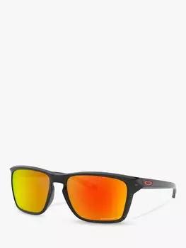 Мужские поляризационные прямоугольные солнцезащитные очки Oakley OO9448 Sylas Prizm, черные чернила/оранжевый зеркальный цвет