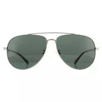 Мужские поляризационные солнцезащитные очки Aviator зеленого цвета с рутением и гаваной Polaroid, серый