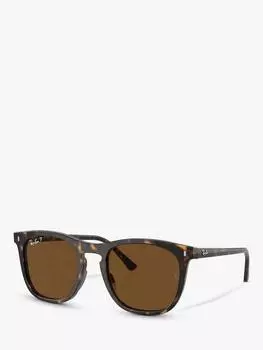 Мужские поляризованные прямоугольные солнцезащитные очки rb2210 Ray-Ban, цвет Havana