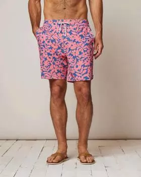 Мужские полуэластичные шорты для серфинга длиной 7 дюймов в цвете Malibu Red JOHNNIE-O