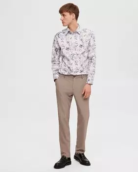 Мужские полуклассические брюки Selected, бежевый