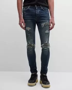 Мужские потертые джинсы скинни MX1 Amiri, цвет Deep Class