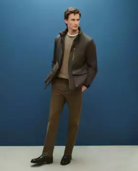 Мужские повседневные брюки с резинкой на талии из обычного хлопка-эластомера Dustin, зеленый