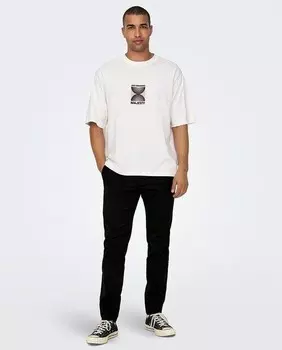 Мужские повседневные брюки узкого кроя Only & Sons, черный