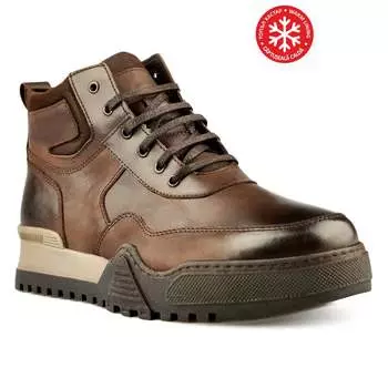 Мужские повседневные коричневые ботинки на теплой подкладке Tendenz