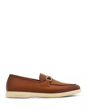 Мужские повседневные мокасины с орнаментом Gancini Ferragamo, коричневый/бежевый