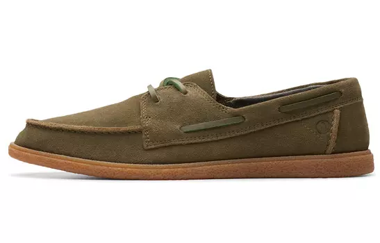 Мужские повседневные мужские низкие кроссовки оливково-зеленого цвета Clarks