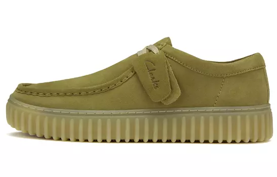 Мужские повседневные мужские низкие кроссовки оливково-зеленого цвета Clarks