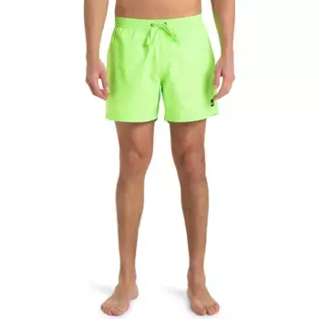 Мужские повседневные однотонные 15-дюймовые плавательные шорты Quiksilver, флуоресцентный зеленый