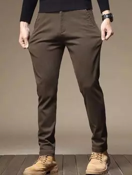 Мужские повседневные однотонные зауженные брюки Homme Manfinity, кофейно-коричневый