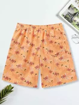 Мужские повседневные пляжные шорты с принтом кокосовой пальмы Manfinity Swimmode для отпуска, многоцветный