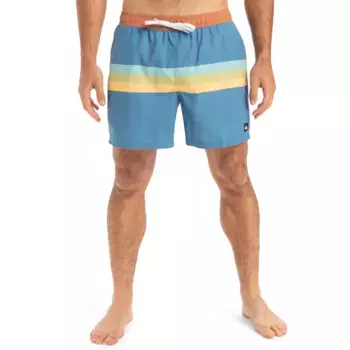 Мужские повседневные прямые 15-дюймовые плавательные шорты Quiksilver, серо-голубой