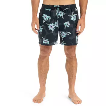 Мужские повседневные прямые 15-дюймовые плавательные шорты Quiksilver, черный/синий