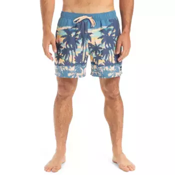 Мужские повседневные прямые 15-дюймовые плавательные шорты Quiksilver, бирюзовый