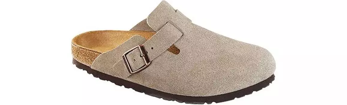 Мужские повседневные туфли Birkenstock Boston с мягкой стелькой, серо-коричневый