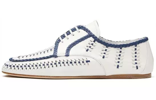 Мужские повседневные женские низкие белые/васильковые Prada