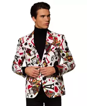 Мужские праздничные пиджаки - Printed Theme Party Jackets OppoSuits, белый