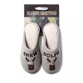 Мужские праздничные тапочки Cozyfoams с потертостями и подарочный пакет Dearfoams, цвет brew dolph