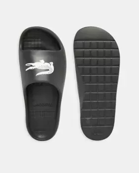 Мужские прочные пляжные шлепанцы Lacoste, черный
