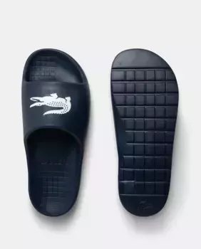 Мужские прочные пляжные шлепанцы Lacoste, тёмно-синий