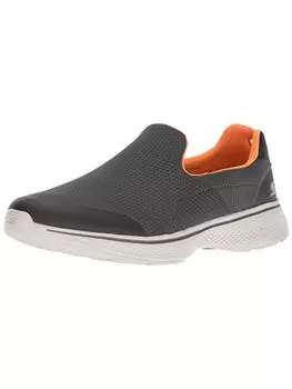 Мужские прогулочные туфли без шнуровки Go Walk 4 Incredible с сеткой Skechers, цвет Charcoal/Orange