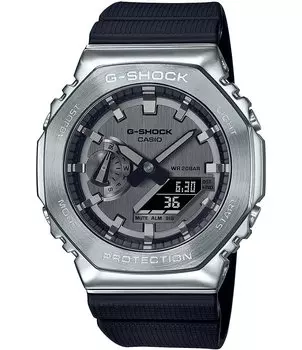 Мужские противоударные часы G-Shock Ana Digi с черным полимерным ремешком, черный