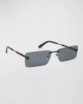 Мужские прямоугольные металлические солнцезащитные очки Riccione Off-White, цвет Black