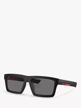 Мужские прямоугольные поляризованные солнцезащитные очки ps 02zs Prada, цвет Black/Grey
