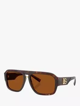 Мужские прямоугольные солнцезащитные очки dg4403 Dolce & Gabbana, цвет Dark Red Brown/Brown