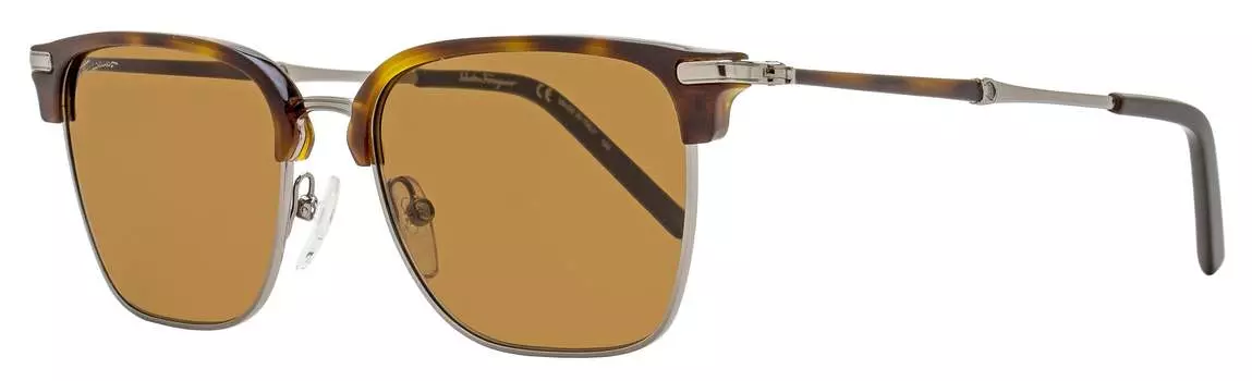Мужские прямоугольные солнцезащитные очки Ferragamo SF227S 085 рутений/черепаховый 53 мм Salvatore Ferragamo