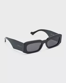 Мужские прямоугольные солнцезащитные очки из ацетата GG1426Sm Gucci, цвет Black